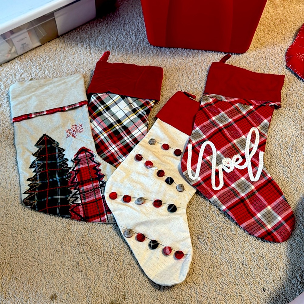 Set of 4 Hanging Christmas Stocking - Pottery Barn
